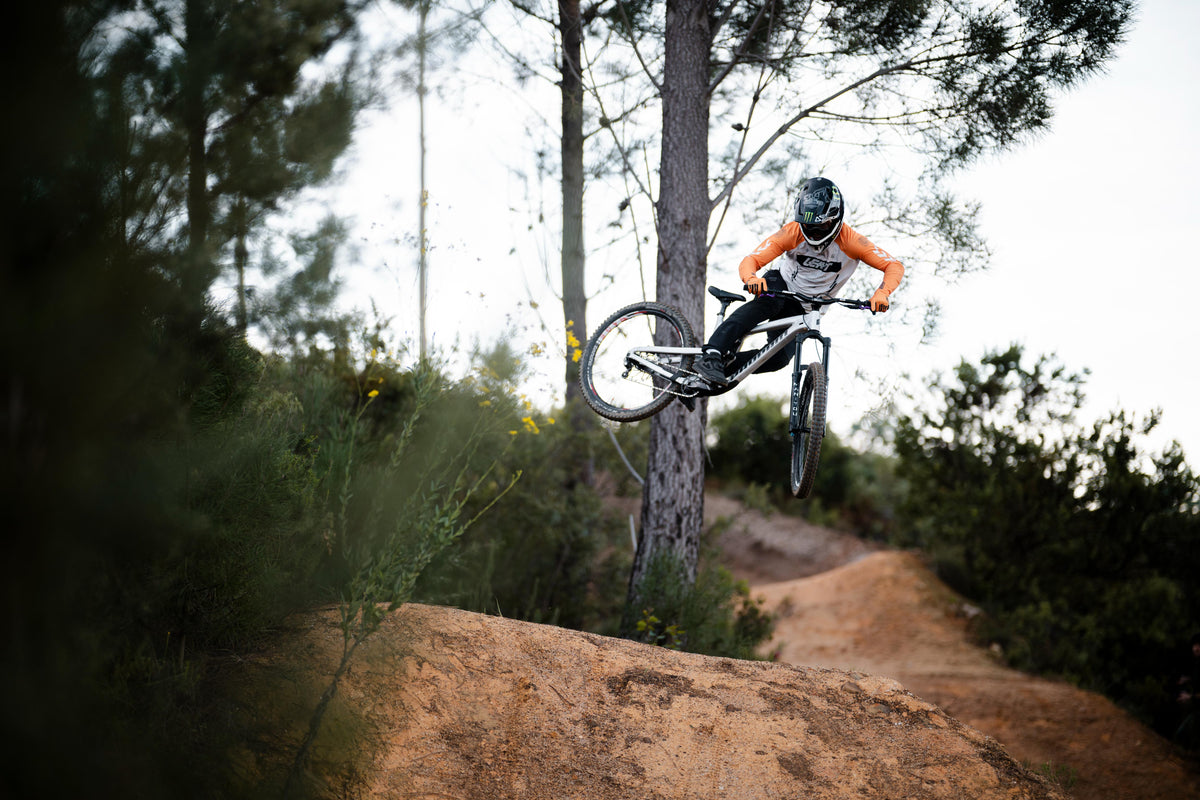 Mountain biker doing tricks